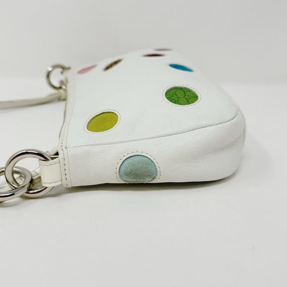 Coach White Shoulder Bag with Multicolor Dots - Picture 6 of 9